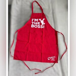 New The Cake Boss Carlo's Bake Shop red apron nylon poly pocket adjustable strap